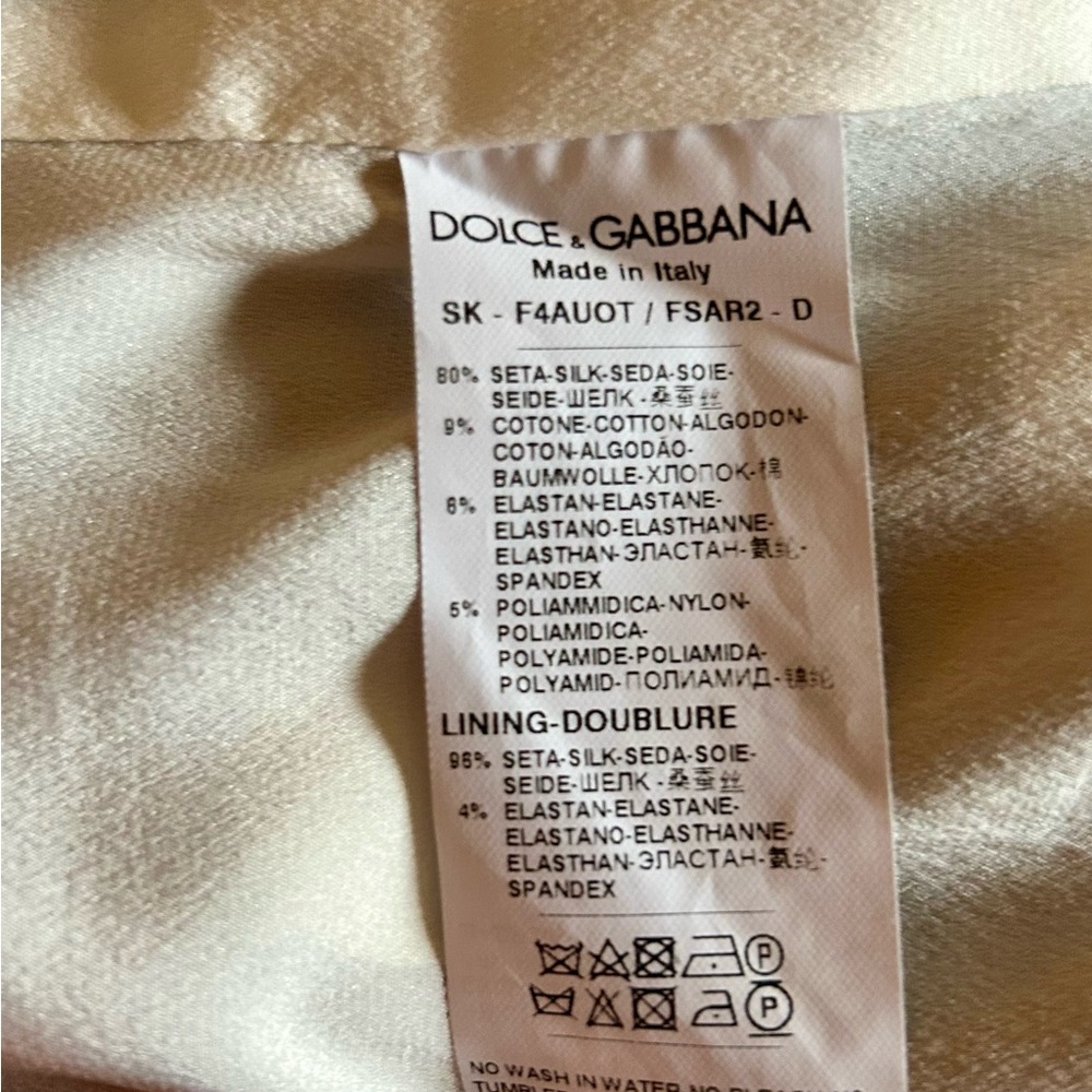 Dolce & Gabbana Black and White Polka Dot Silk Midi Skirt size S, NWT - Picture 7 of 7